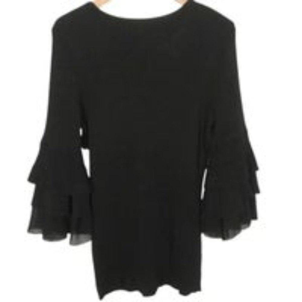 Design History Ethelda Ruffle Bell Sleeve Pullover Sweater XL - Picture 2 of 4